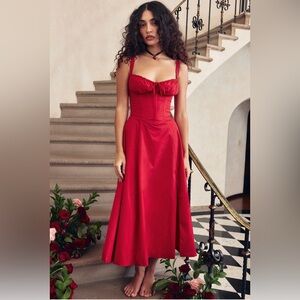 House of CB ‘Carmen’ Red Rose Bustier Sundress